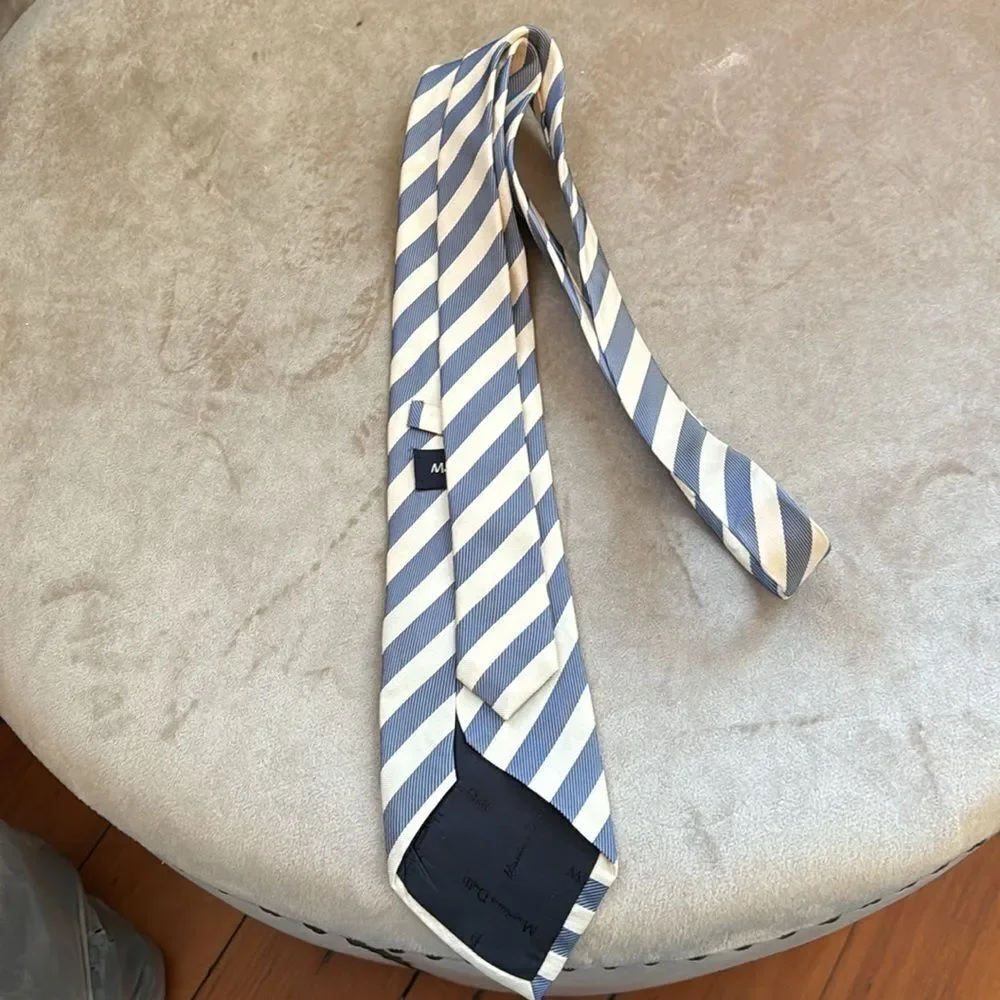 *Massimo Dutti* Coastal Striped Blue and Cream Gentleman’s Tie